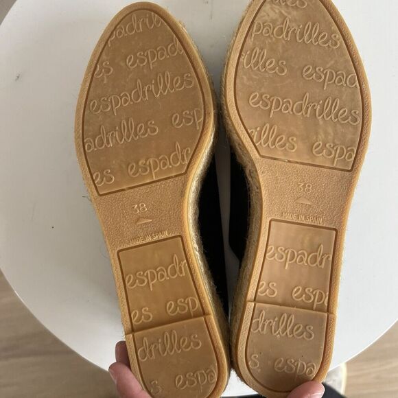 Eric Michael Serena Platform Black Suede Espadrilles Slip On Zipper Shoes 38 - Picture 8 of 10